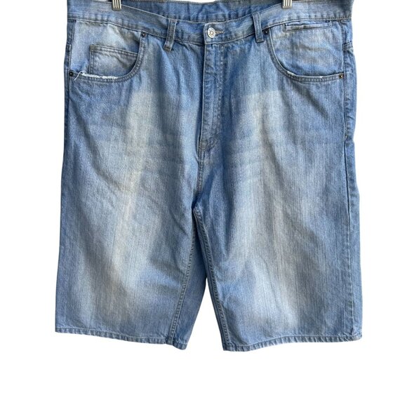 G Unit Heavy Weight Wear Vintage Mens Streetwear Hip Hop Blue Denim Shorts 44 - Picture 1 of 10